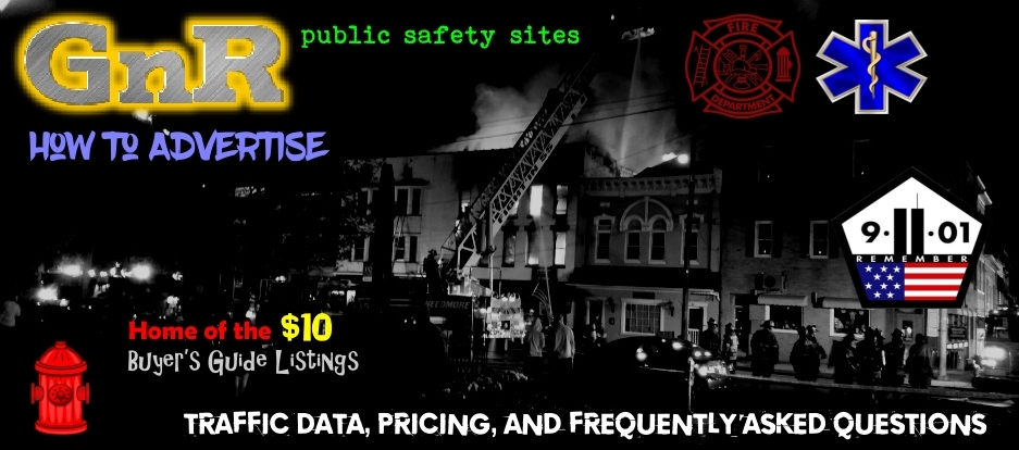 advertise, sponsors, site sponsors, fire rescue buyers guide, fire department advertising, ems advertising, banner advertising, rescue advertising, fire department products, site traffic, unique visitors, fire department traffic, site visitors, monthly visitors